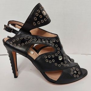LK Bennett black leather studded heeled sandals Size 8
